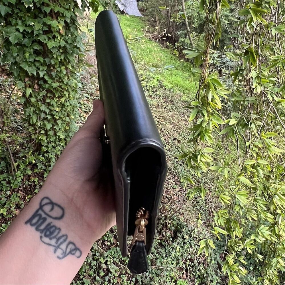 COACH Slim Wallet Credit Card Holder Black Smooth Leather w Gold Hardware - Picture 5 of 10